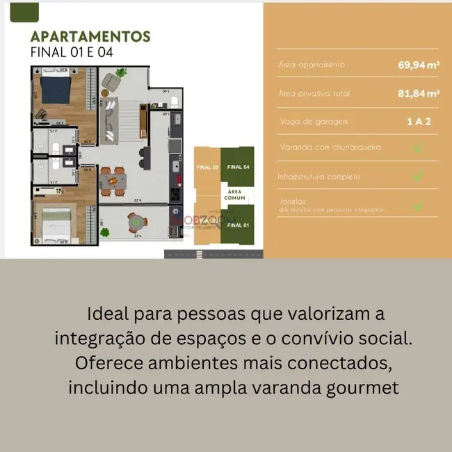 Foto 3 de Apartamento com 2 quartos à venda, 86m2 em Vila Helena, Atibaia - SP