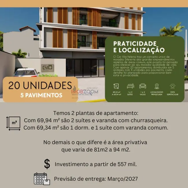Foto 2 de Apartamento com 2 quartos à venda, 86m2 em Vila Helena, Atibaia - SP