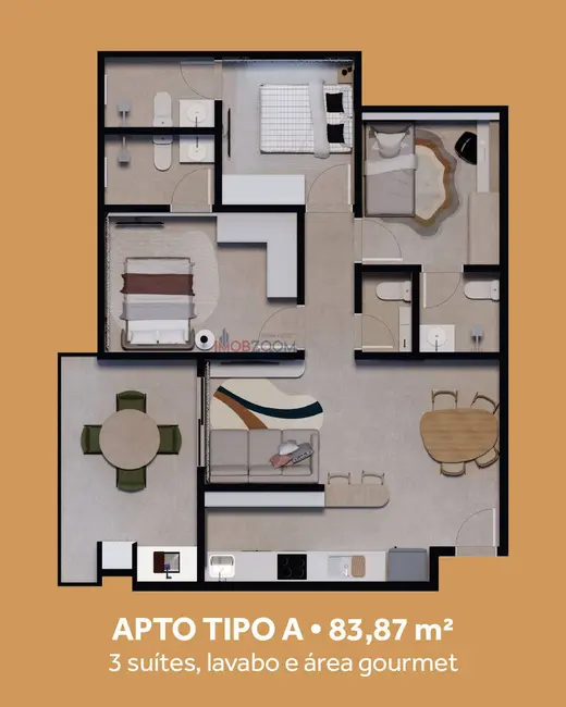 Foto 9 de Apartamento com 1 quarto à venda, 48m2 em Itapetinga, Atibaia - SP