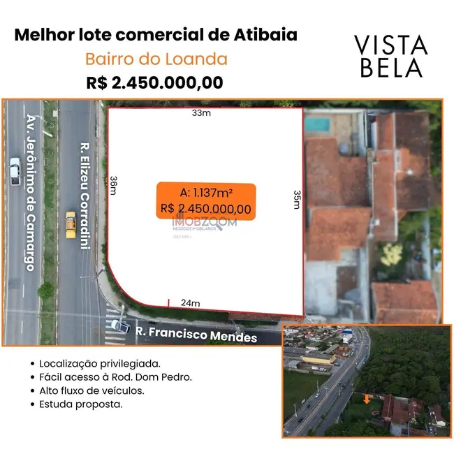 Foto 1 de Terreno / Lote à venda, 1137m2 em Loteamento Loanda, Atibaia - SP