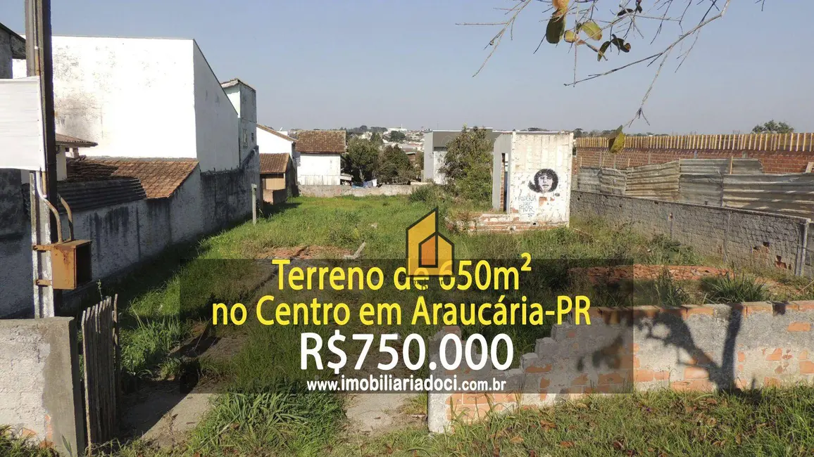 Foto 1 de Terreno / Lote à venda, 650m2 em Centro, Araucaria - PR