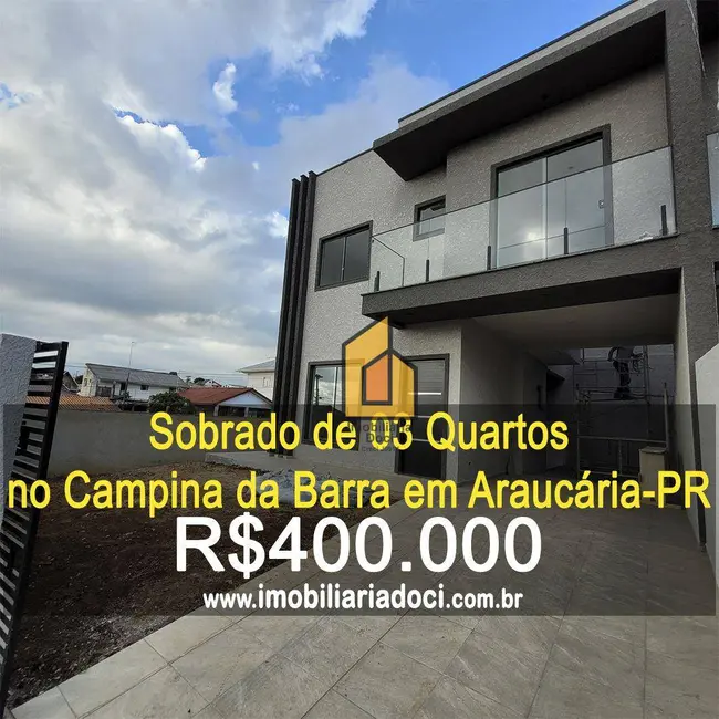 Foto 1 de Sobrado com 3 quartos à venda, 110m2 em Campina da Barra, Araucaria - PR