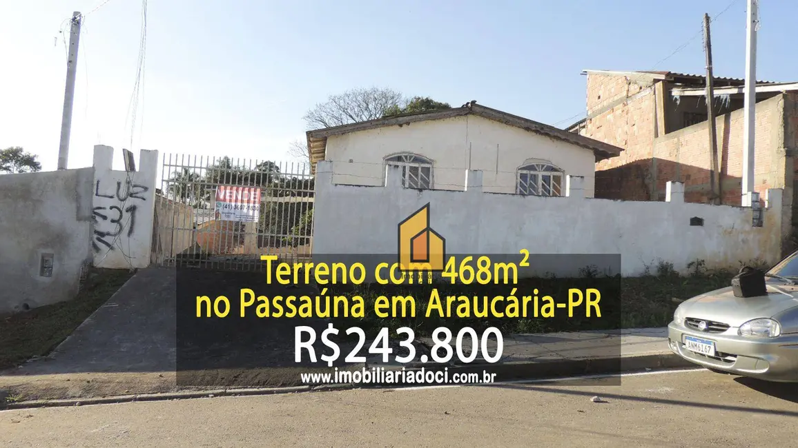 Foto 1 de Terreno / Lote à venda, 468m2 em Passaúna, Araucaria - PR