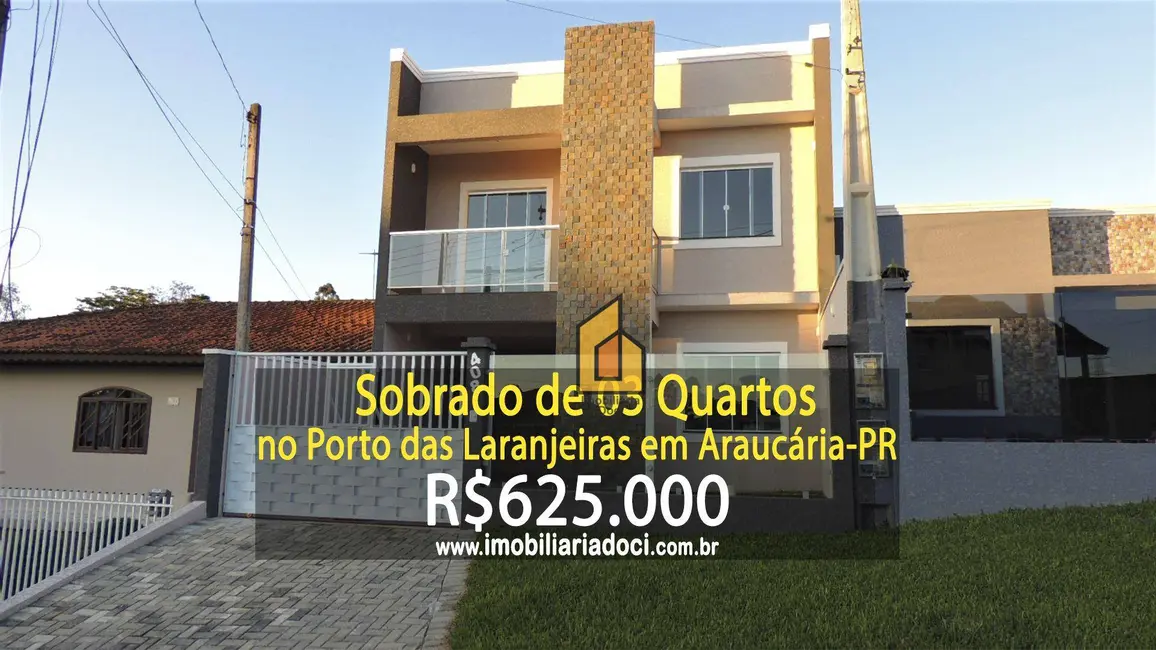 Foto 1 de Sobrado com 3 quartos à venda, 136m2 em Porto das Laranjeiras, Araucaria - PR