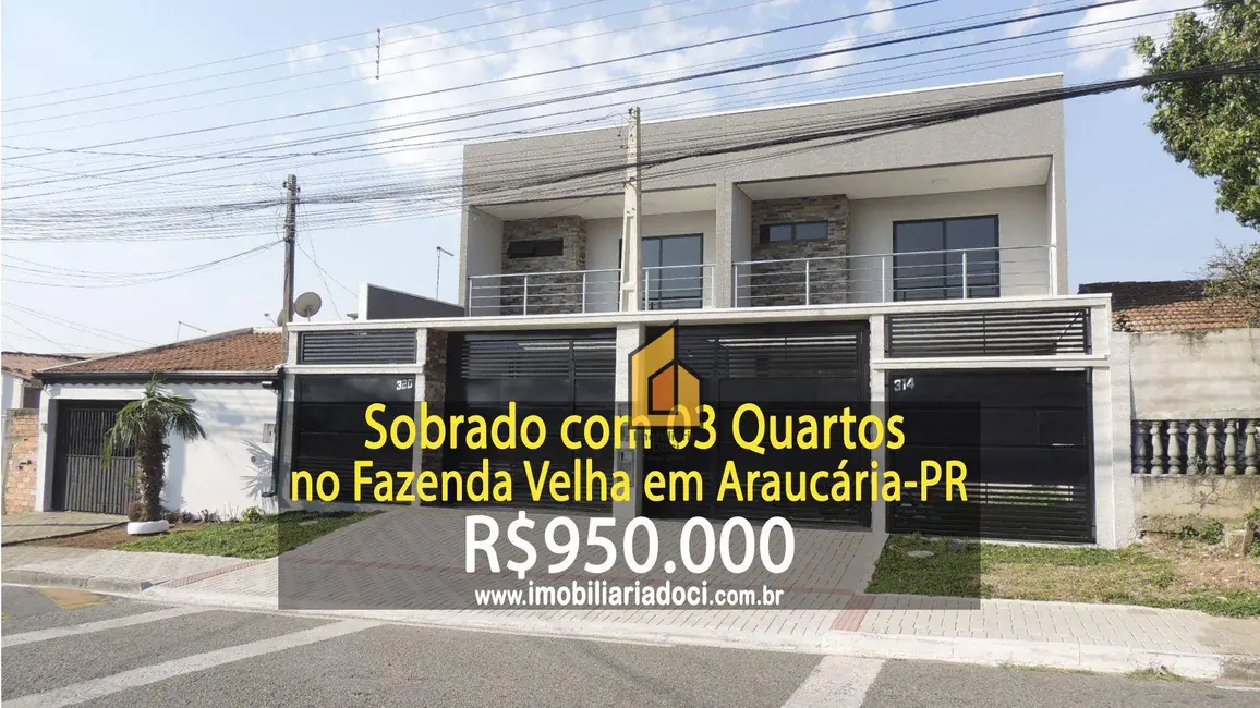 Foto 1 de Sobrado com 3 quartos à venda, 180m2 em Fazenda Velha, Araucaria - PR