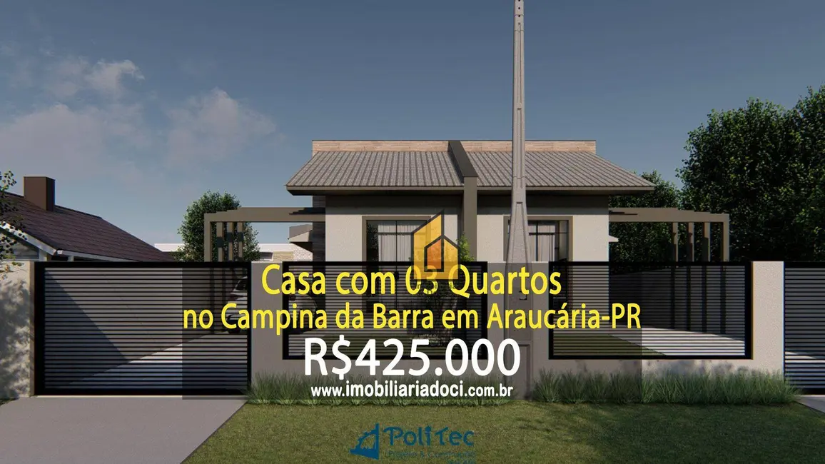 Foto 1 de Casa com 3 quartos à venda, 201m2 em Campina da Barra, Araucaria - PR