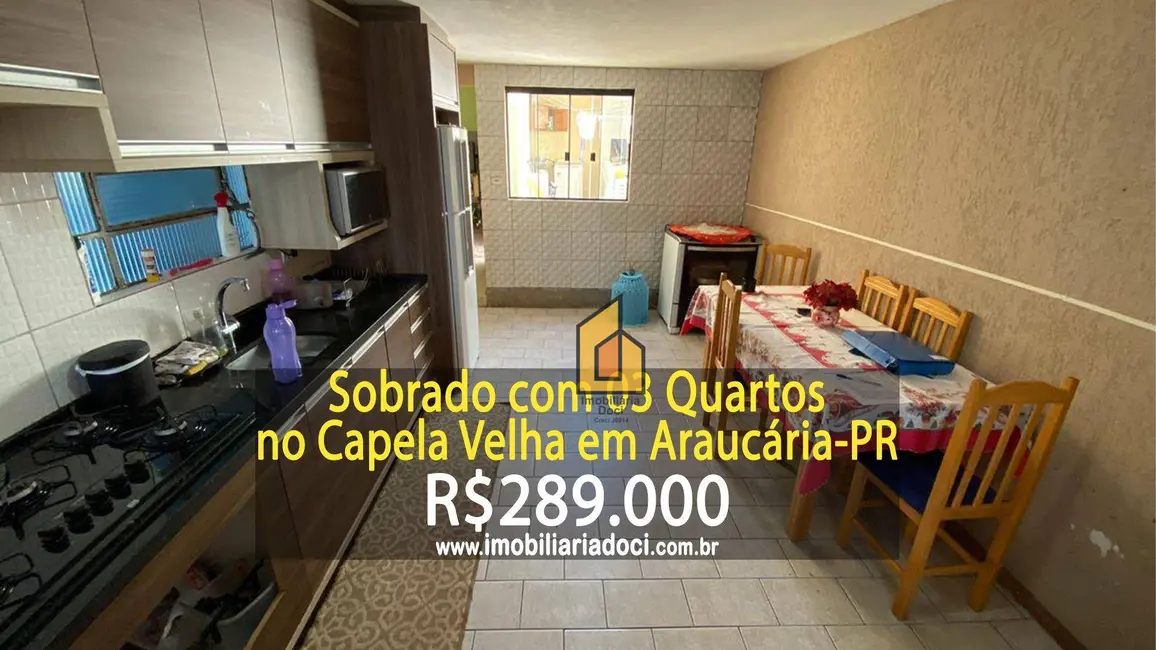 Foto 1 de Sobrado com 3 quartos à venda, 90m2 em Capela Velha, Araucaria - PR