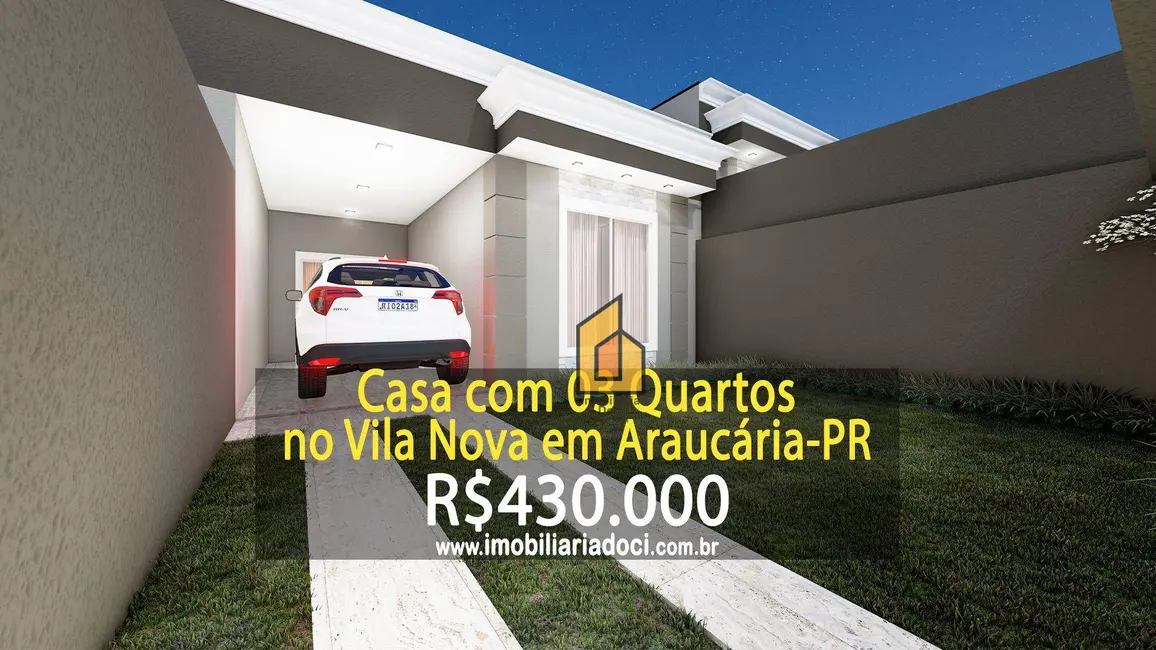 Foto 1 de Casa com 3 quartos à venda, 102m2 em Fazenda Velha, Araucaria - PR