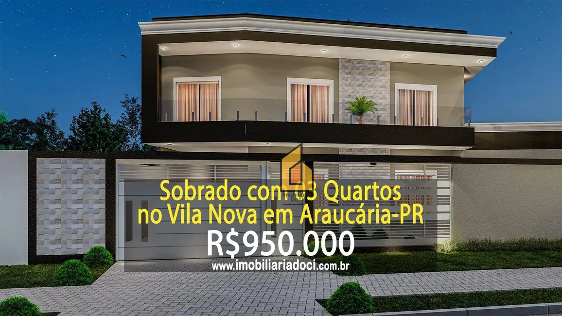 Foto 1 de Sobrado com 3 quartos à venda, 156m2 em Vila Nova, Araucaria - PR