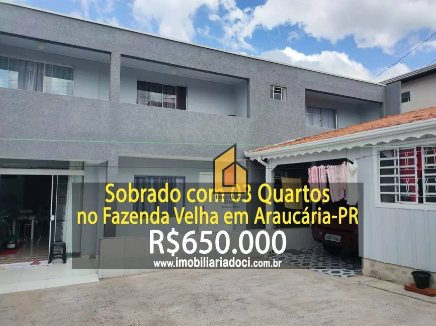 Foto 1 de Sobrado com 3 quartos à venda, 240m2 em Fazenda Velha, Araucaria - PR