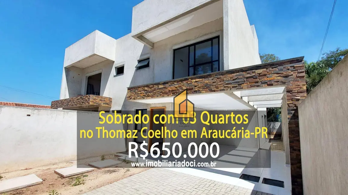 Foto 1 de Sobrado com 3 quartos à venda, 225m2 em Thomaz Coelho, Araucaria - PR