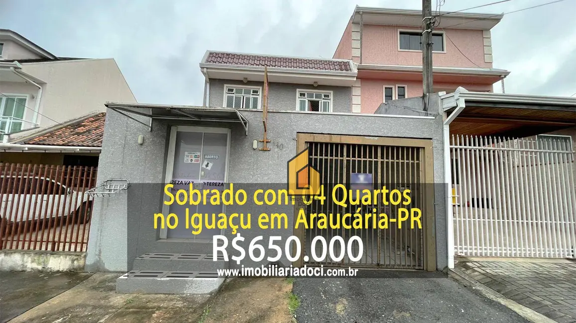 Foto 1 de Sobrado com 4 quartos à venda, 150m2 em Iguaçu, Araucaria - PR