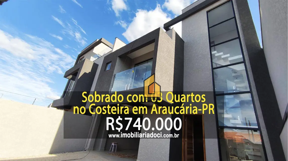 Foto 1 de Sobrado com 3 quartos à venda, 100m2 em Costeira, Araucaria - PR