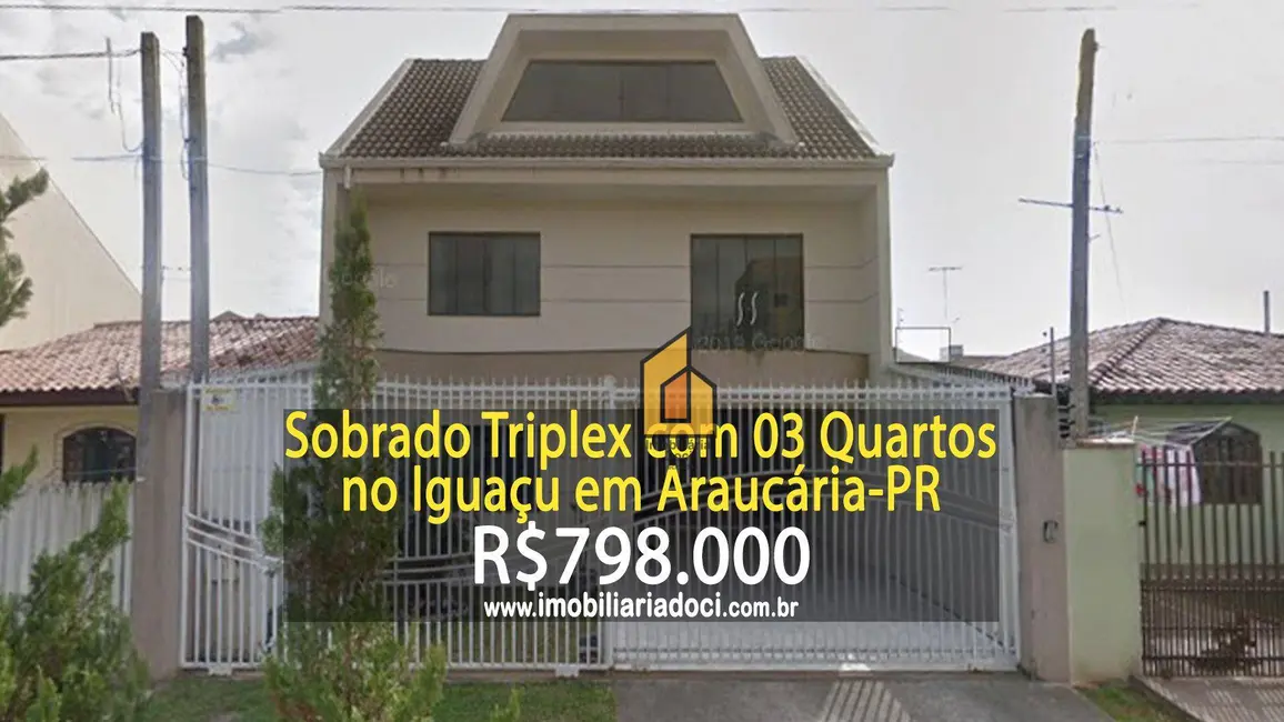 Foto 1 de Sobrado com 3 quartos à venda, 144m2 em Iguaçu, Araucaria - PR