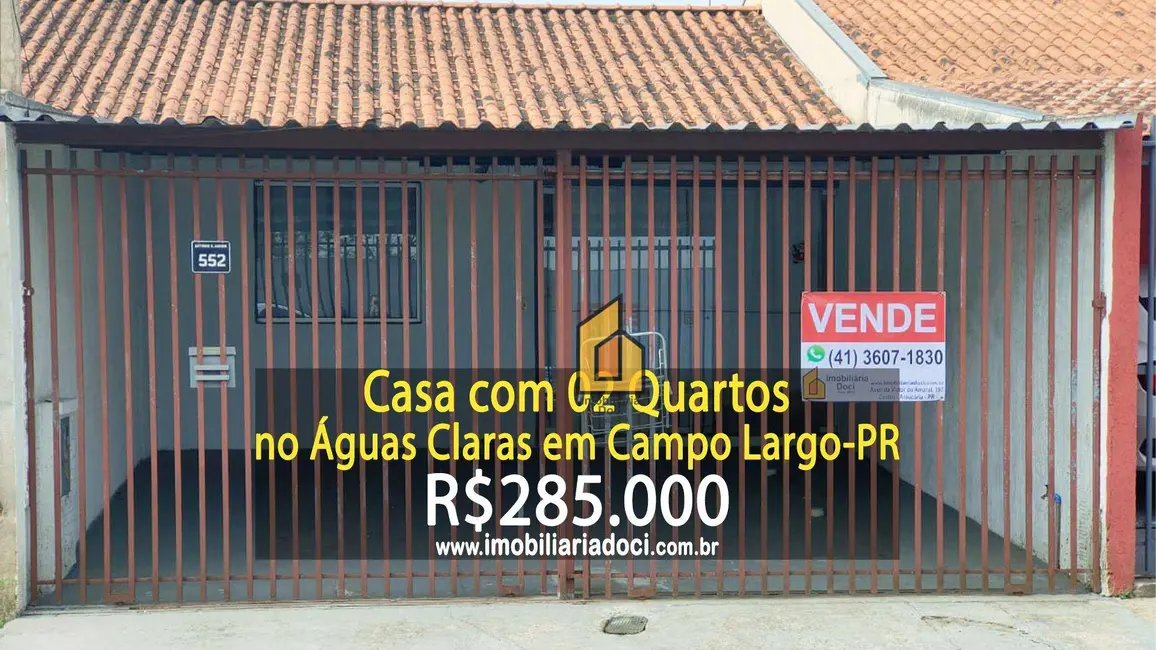Foto 1 de Casa com 2 quartos à venda, 180m2 em Águas Claras, Campo Largo - PR