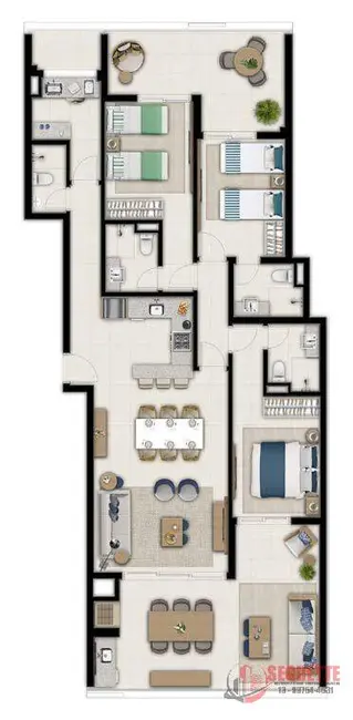 Foto 3 de Apartamento com 3 quartos à venda, 141m2 em Riviera de São Lourenço, Bertioga - SP