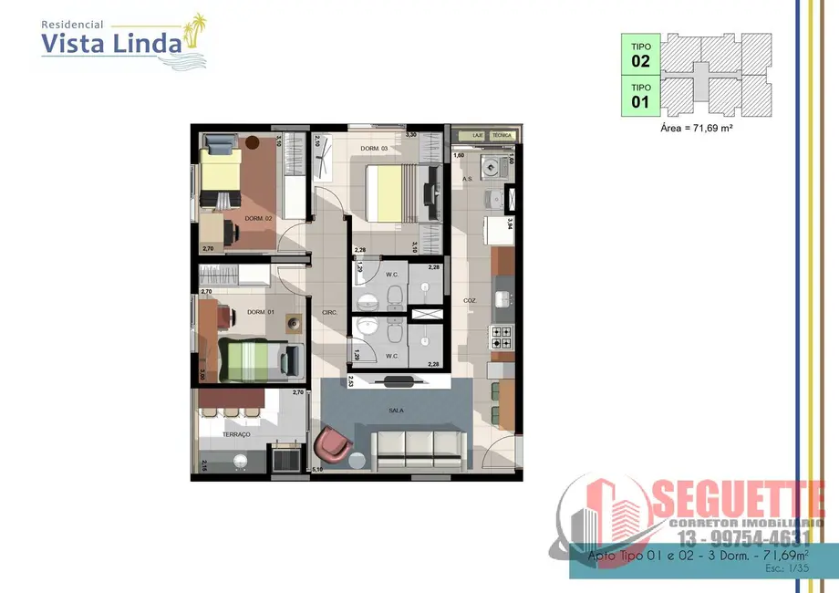 Foto 9 de Apartamento com 3 quartos à venda, 22m2 em Bertioga - SP