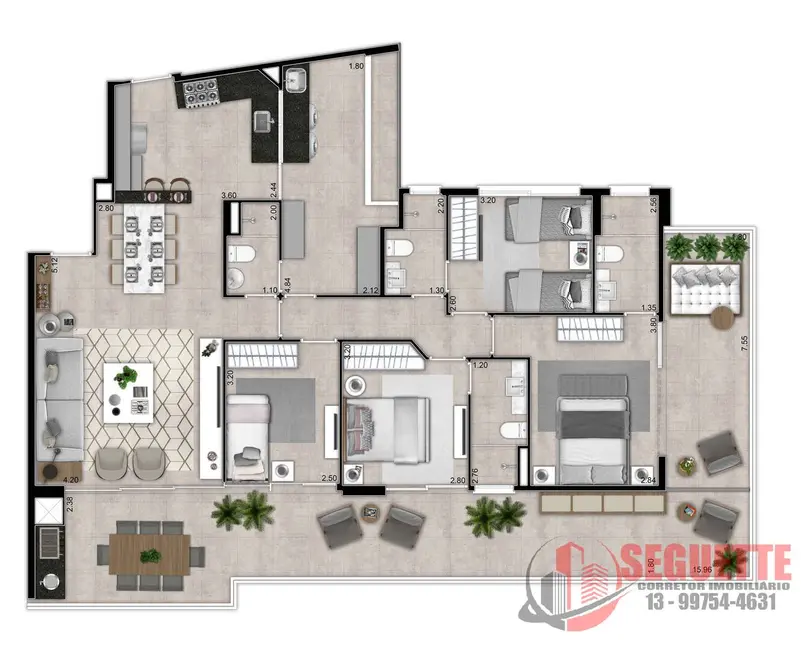 Foto 1 de Apartamento com 4 quartos à venda, 160m2 em Riviera de São Lourenço, Bertioga - SP