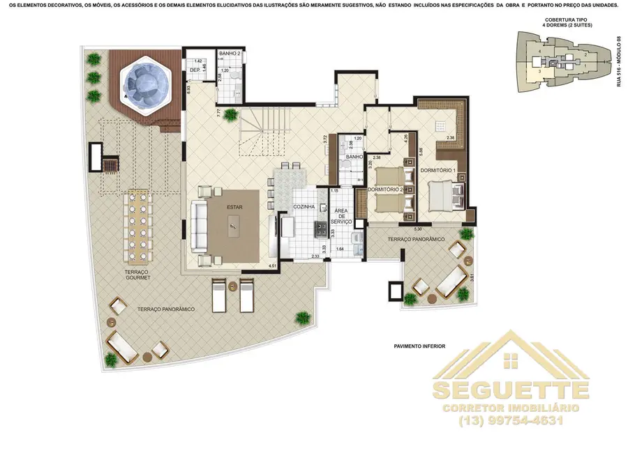 Foto 4 de Apartamento com 3 quartos à venda, 102m2 em Riviera de São Lourenço, Bertioga - SP