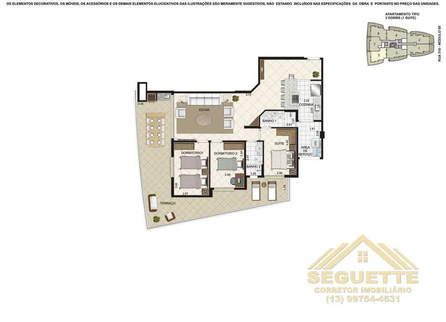 Foto 9 de Apartamento com 3 quartos à venda, 102m2 em Riviera de São Lourenço, Bertioga - SP