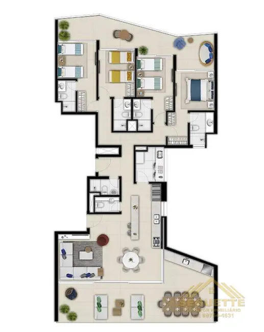 Foto 2 de Apartamento com 4 quartos à venda, 209m2 em Riviera de São Lourenço, Bertioga - SP