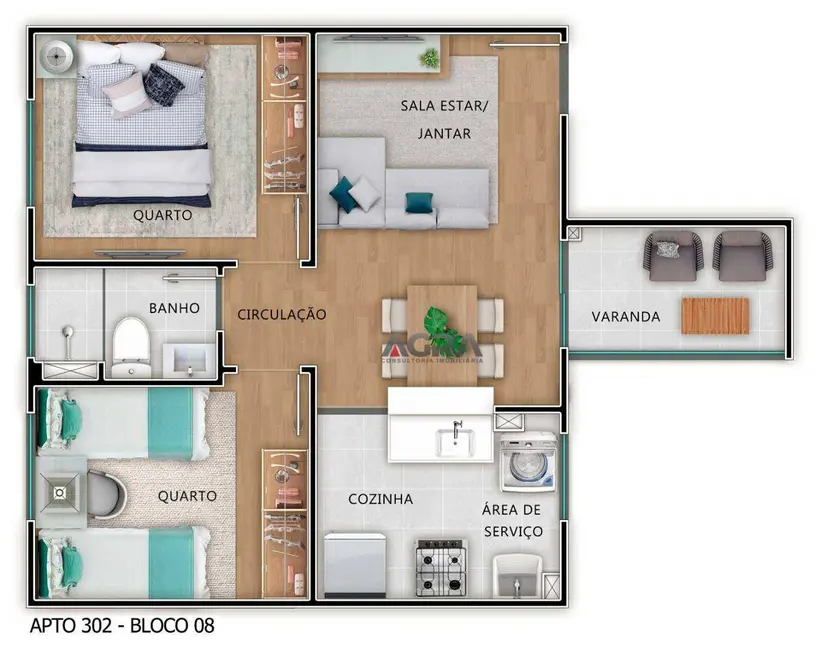 Foto 6 de Apartamento com 2 quartos à venda, 44m2 em Universidade, Vitoria Da Conquista - BA