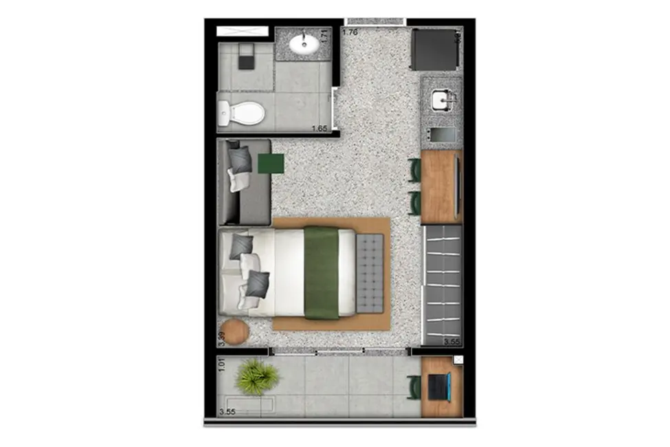 Kitnet com 1 quarto à venda, 24m2 em Pinheiros, São Paulo - SP - imagem 7 Foto 7 de Kitnet com 1 quarto à venda, 24m2 em Pinheiros, São Paulo - SP