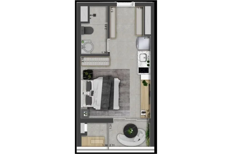 Kitnet com 1 quarto à venda, 27m2 em Vila Clementino, São Paulo - SP - imagem 8 Foto 8 de Kitnet com 1 quarto à venda, 27m2 em Vila Clementino, São Paulo - SP