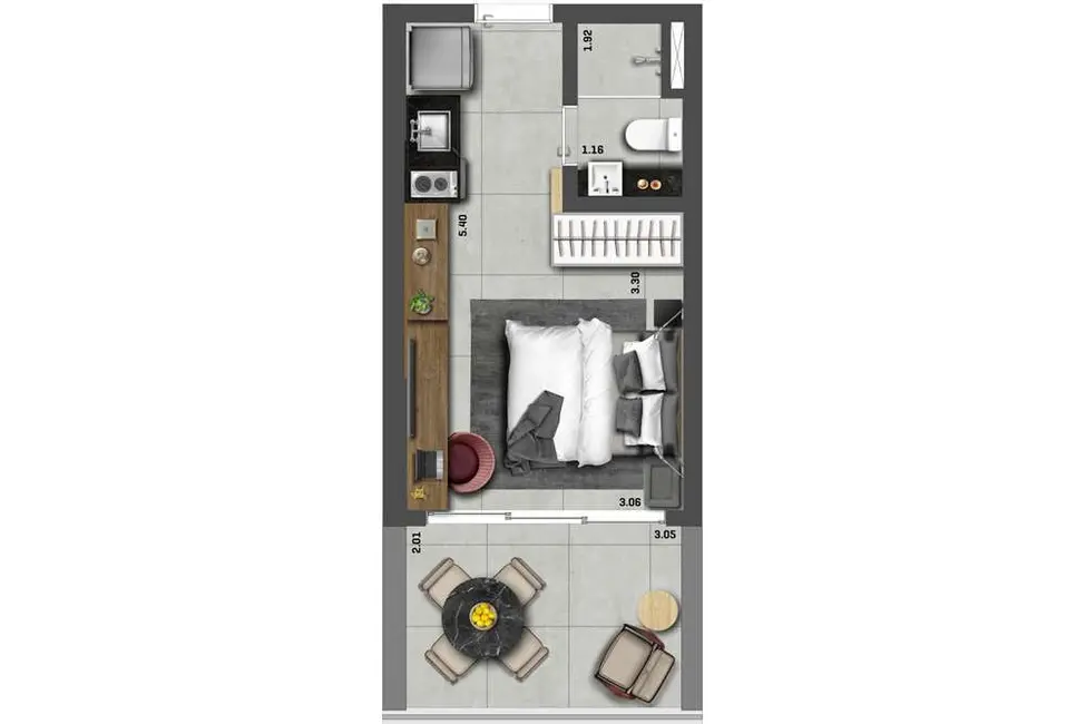 Apartamento com 1 quarto à venda, 26m2 em Indianópolis, São Paulo - SP - imagem 3 Foto 3 de Apartamento com 1 quarto à venda, 26m2 em Indianópolis, São Paulo - SP