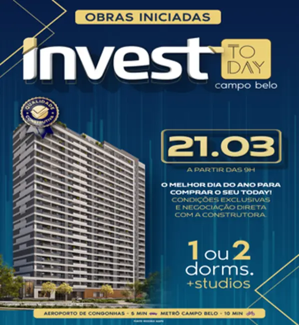 Foto 2 de Apartamento com 1 quarto à venda, 30m2 em Campo Belo, São Paulo - SP