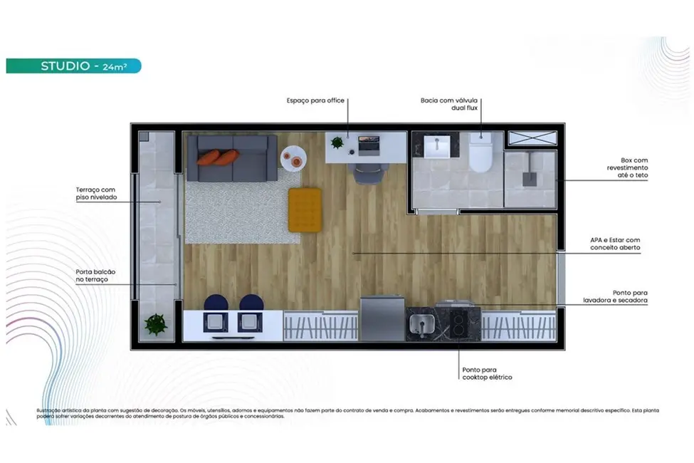 Kitnet com 1 quarto à venda, 24m2 em Brooklin Paulista, São Paulo - SP - imagem 3 Foto 3 de Kitnet com 1 quarto à venda, 24m2 em Brooklin Paulista, São Paulo - SP
