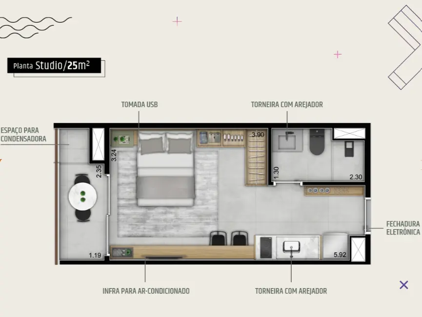 Apartamento com 1 quarto à venda, 25m2 em Pinheiros, São Paulo - SP - imagem 2 Foto 2 de Apartamento com 1 quarto à venda, 25m2 em Pinheiros, São Paulo - SP