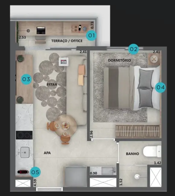 Apartamento com 1 quarto à venda, 28m2 em Pinheiros, São Paulo - SP - imagem 2 Foto 2 de Apartamento com 1 quarto à venda, 28m2 em Pinheiros, São Paulo - SP