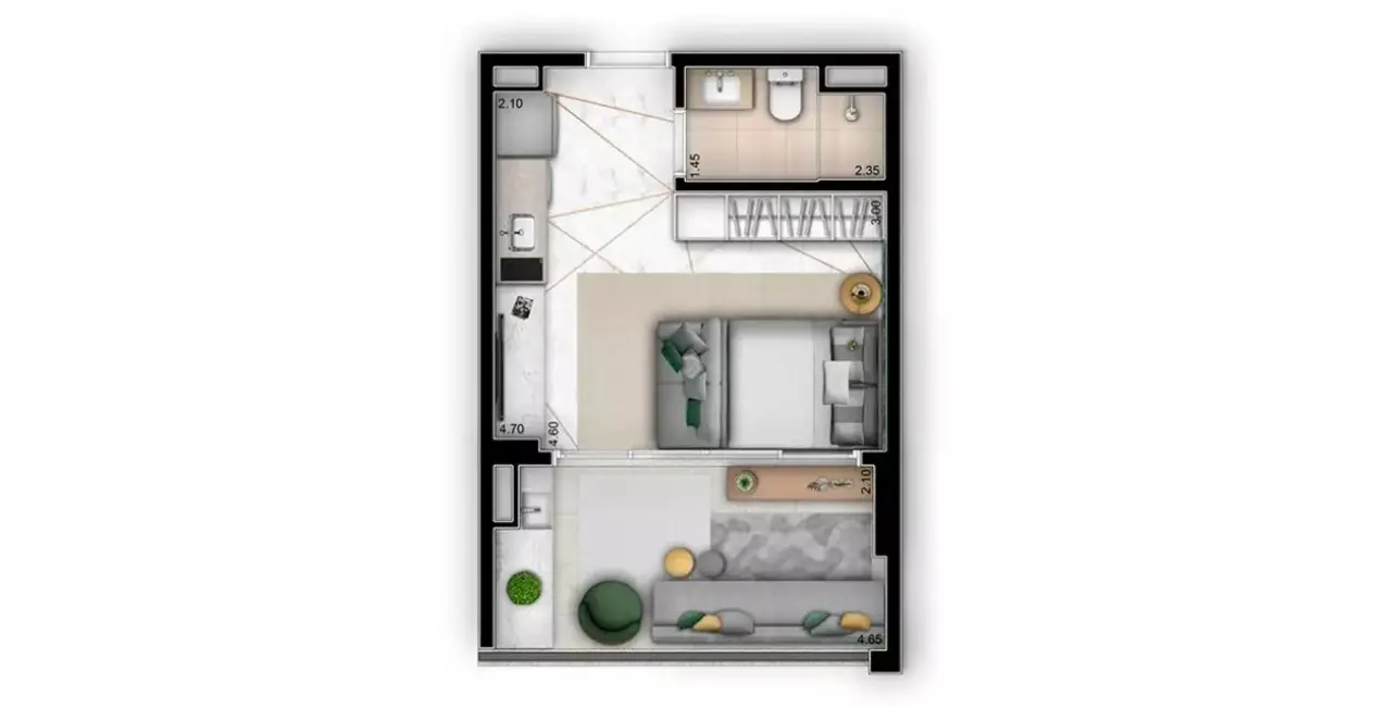 Apartamento com 1 quarto à venda, 35m2 em Indianópolis, São Paulo - SP - imagem 6 Foto 6 de Apartamento com 1 quarto à venda, 35m2 em Indianópolis, São Paulo - SP