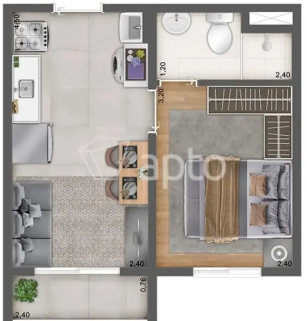 Foto 9 de Apartamento com 1 quarto à venda, 27m2 em Parque Industrial Tomas Edson, São Paulo - SP