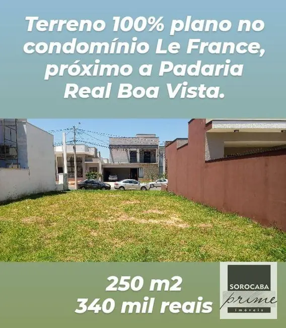Foto 1 de Terreno / Lote à venda, 250m2 em Aparecidinha, Sorocaba - SP