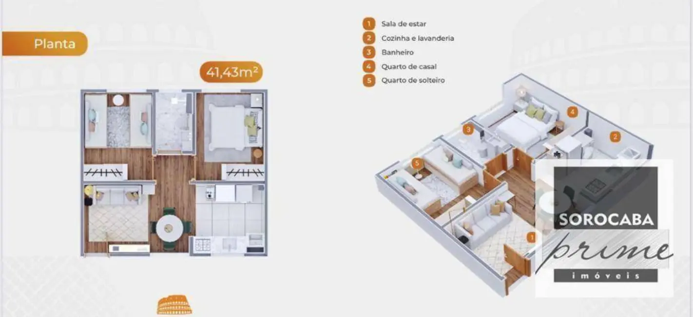 Foto 6 de Apartamento com 2 quartos à venda, 44m2 em Sorocaba - SP