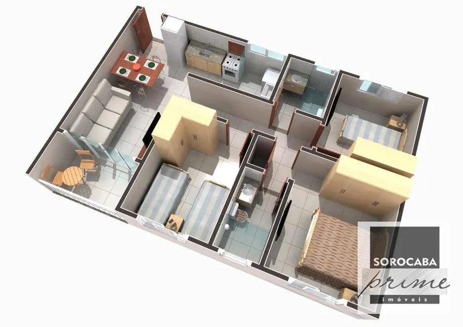 Foto 6 de Apartamento com 3 quartos à venda, 70m2 em Aracoiaba Da Serra - SP