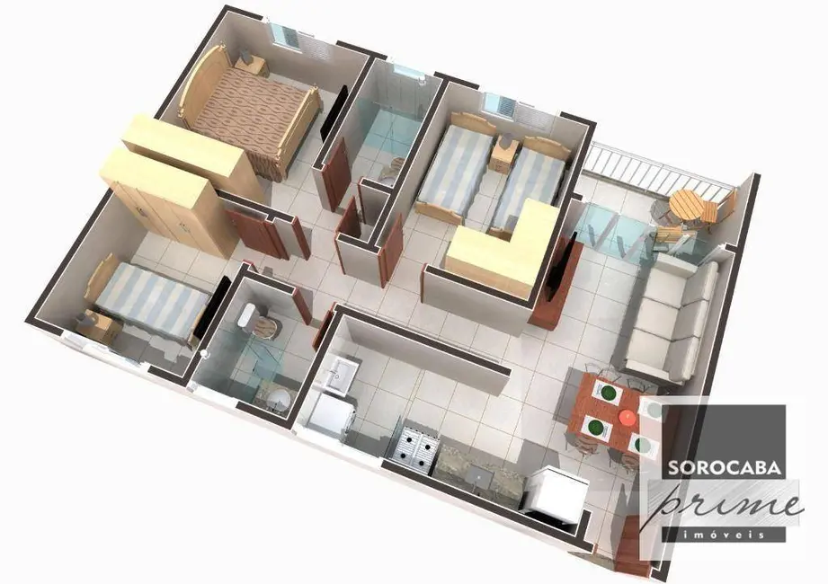 Foto 5 de Apartamento com 3 quartos à venda, 70m2 em Aracoiaba Da Serra - SP