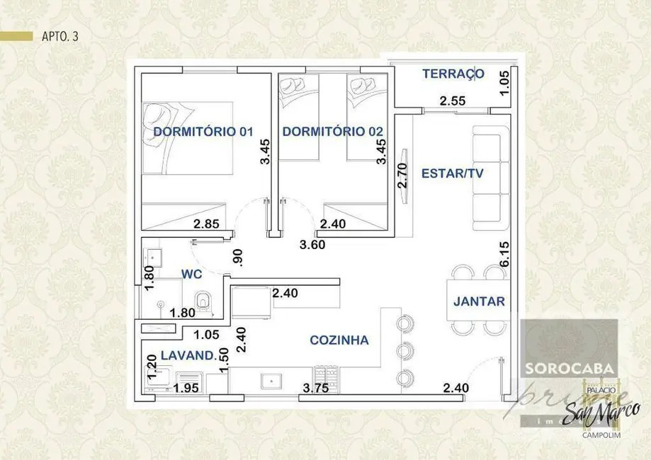 Foto 9 de Apartamento com 2 quartos à venda, 61m2 em Parque Campolim, Sorocaba - SP