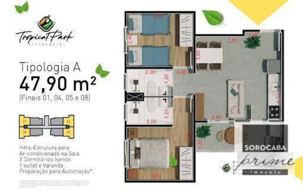 Apartamento com 2 quartos à venda, 47m2 em Jardim Novo Mundo, Sorocaba - SP - imagem 8 Foto 8 de Apartamento com 2 quartos à venda, 47m2 em Jardim Novo Mundo, Sorocaba - SP