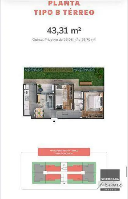 Foto 5 de Apartamento com 2 quartos à venda, 43m2 em Sorocaba - SP