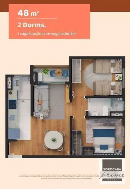 Apartamento com 2 quartos à venda, 54m2 em Parque Santa Isabel, Sorocaba - SP - imagem 4 Foto 4 de Apartamento com 2 quartos à venda, 54m2 em Parque Santa Isabel, Sorocaba - SP