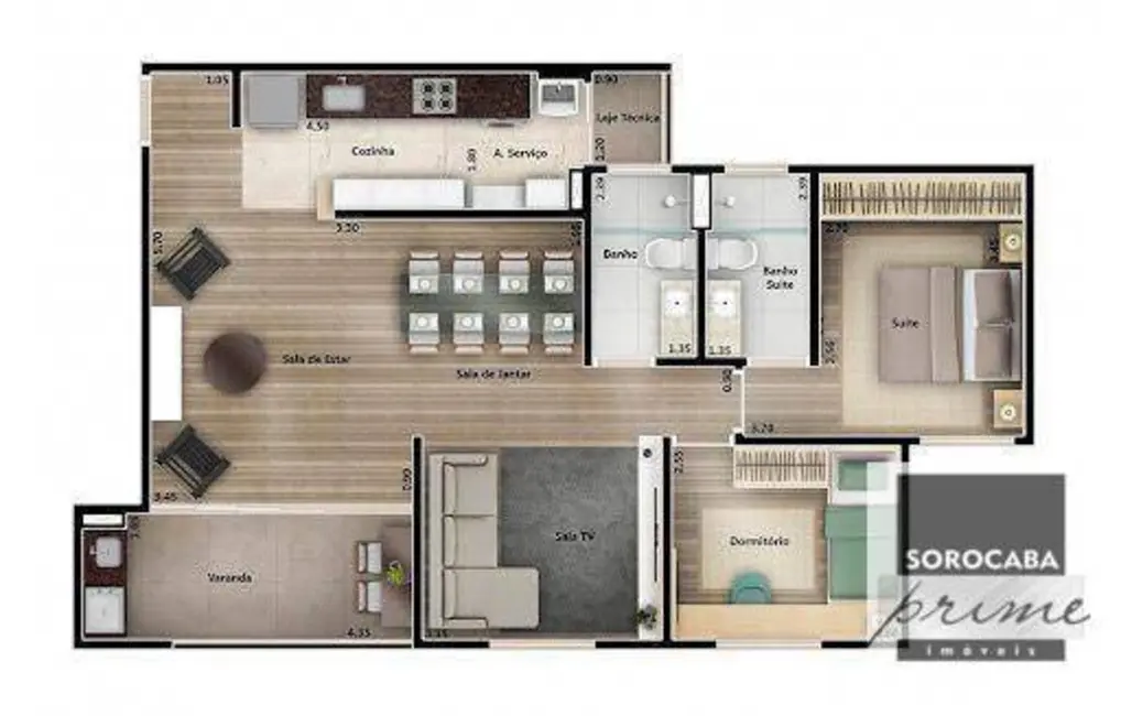 Apartamento com 2 quartos à venda, 66m2 em Jardim do Paço, Sorocaba - SP - imagem 3 Foto 3 de Apartamento com 2 quartos à venda, 66m2 em Jardim do Paço, Sorocaba - SP