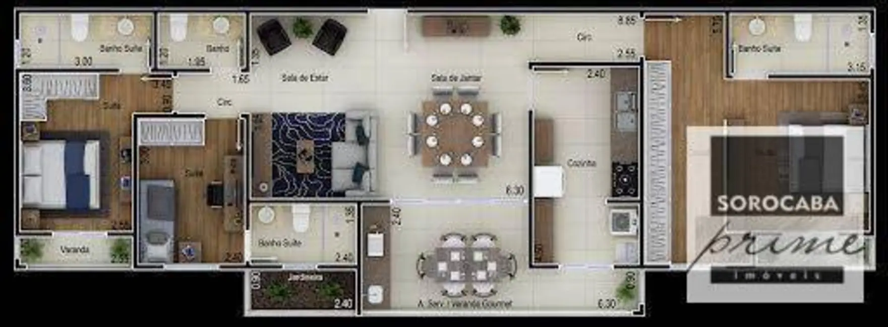 Apartamento com 2 quartos à venda, 55m2 em Centro, Sorocaba - SP - imagem 3 Foto 3 de Apartamento com 2 quartos à venda, 55m2 em Centro, Sorocaba - SP