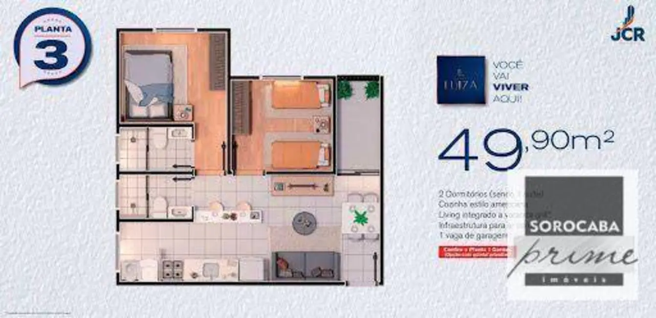 Apartamento com 2 quartos à venda, 50m2 em Jardim Gramados de Sorocaba, Sorocaba - SP - imagem 6 Foto 6 de Apartamento com 2 quartos à venda, 50m2 em Jardim Gramados de Sorocaba, Sorocaba - SP