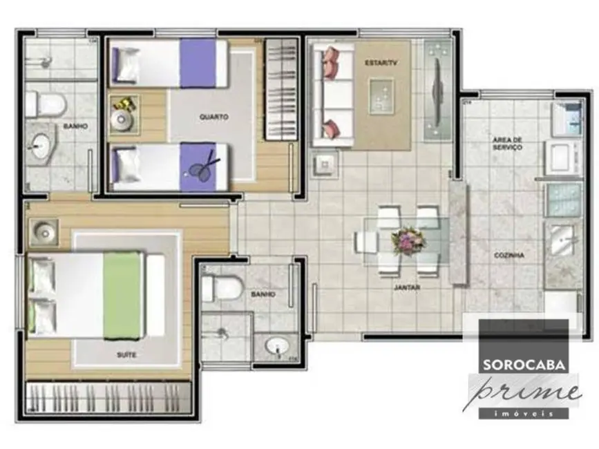 Apartamento com 2 quartos à venda, 110m2 em Vila Gabriel, Sorocaba - SP - imagem 9 Foto 9 de Apartamento com 2 quartos à venda, 110m2 em Vila Gabriel, Sorocaba - SP