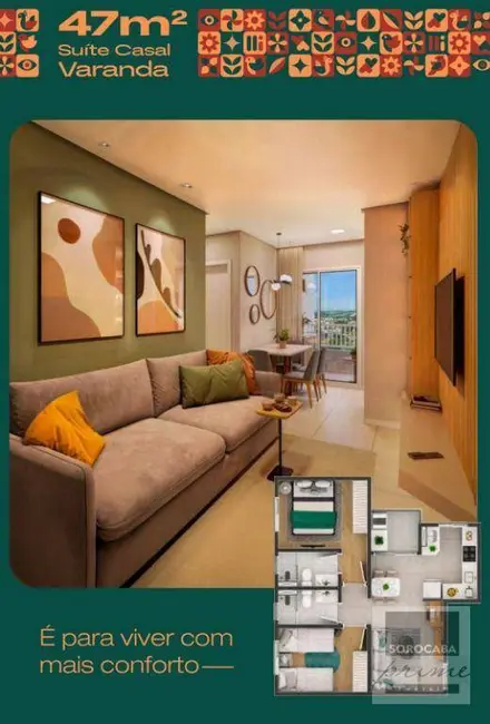 Foto 8 de Apartamento com 2 quartos à venda, 52m2 em Sorocaba - SP