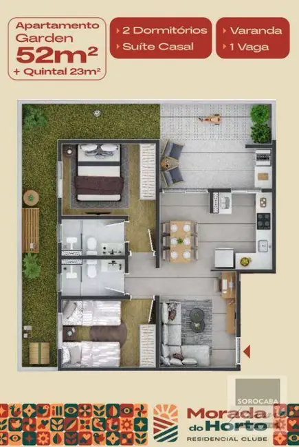 Foto 4 de Apartamento com 2 quartos à venda, 52m2 em Sorocaba - SP