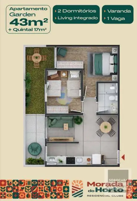 Foto 6 de Apartamento com 2 quartos à venda, 52m2 em Sorocaba - SP